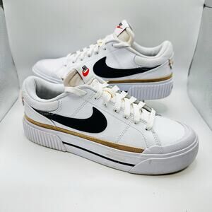 Size 9 - Nike Court Legacy Lift Low White Hemp W